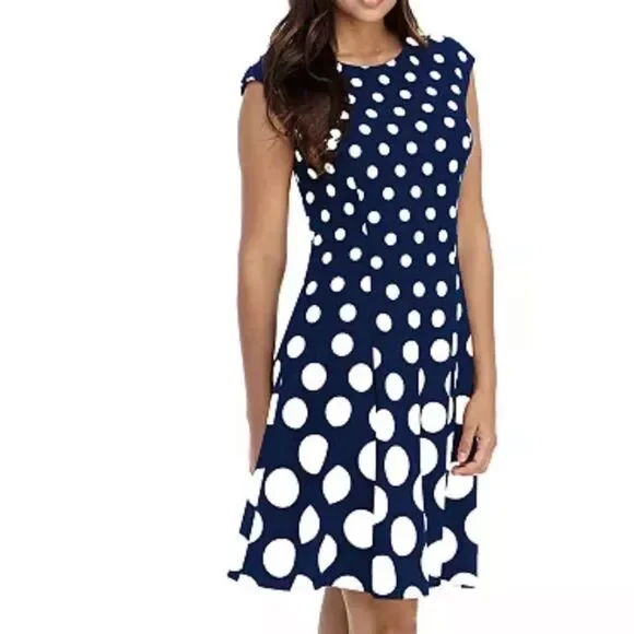 London Styles Collections Polka Dot Dress - Picture 1 of 3